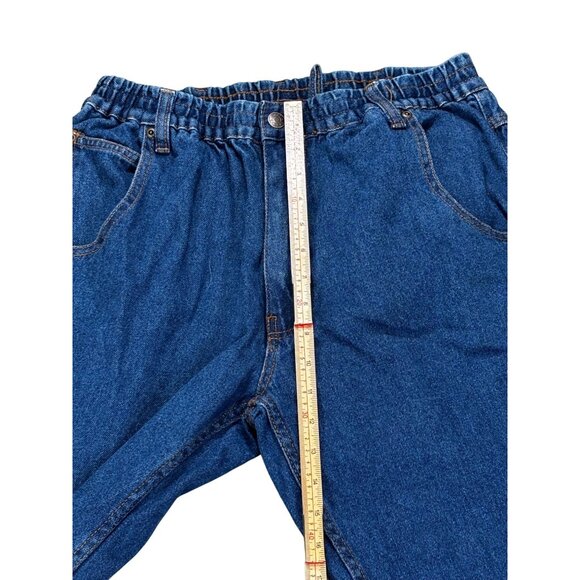 Casual Joe Mens Relaxed Fit Elastic Waist Blue Denim Jeans Size 34/S 100% Cotton - Picture 8 of 10